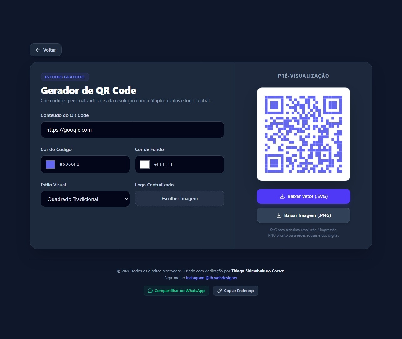 Gerador de qr code grátis
